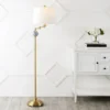 61.5" Aveiro Classic Midcentury Iron LED Floor Lamp Brass Gold LED Light Bulb (Includes LED Light Bulb) - JONATHAN Y