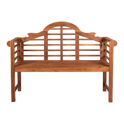 Lutyens 3-Seat Arched Acacia Wood Outdoor Garden Patio Bench - JONATHAN Y 2 Lutyens 3-Seat Arched Acacia Wood Outdoor Garden Patio Bench - JONATHAN Y - Image 2