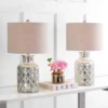 24.5" (Set Of 2) Alvord Glass Table Lamp (Includes LED Light Bulb) Silver - JONATHAN Y