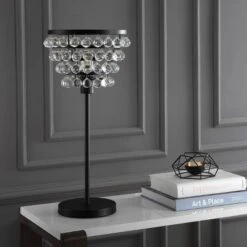 25" Crystal/Metal Buckingham Table Lamp (Includes Energy Efficient Light Bulb) - JONATHAN Y -Furniture store GUEST 02d9ab42 9725 4ac0 b6db 476682165ccc
