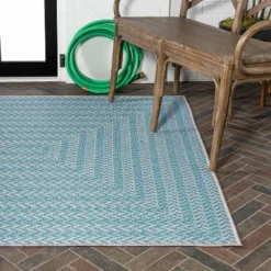 Chevron Modern Concentric Squares Indoor/Outdoor Area Rug - JONATHAN Y -Furniture store GUEST 03b43f23 c1e8 42ab aec6 ba25824e5d70