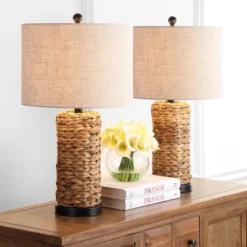 JONATHAN Y Elicia 1-Light Coastal Seagrass LED Table Lamp -Furniture store GUEST 03bd031c 7ff9 4a0d 83d2 56e94b65c29a