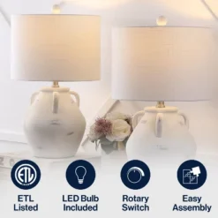 JONATHAN Y Altea 20.5" Rustic Coastal Pottery Jar LED Table Lamp -Furniture store GUEST 03df6a56 309e 41a0 9a33 18016d78f0a2