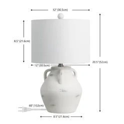 JONATHAN Y Altea 20.5" Rustic Coastal Pottery Jar LED Table Lamp -Furniture store GUEST 03fca765 cf24 42ed 8f1f f78a982bc2d8