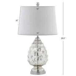 25.5" (Set Of 2) Artichoke Glass Table Lamp (Includes LED Light Bulb) Silver - JONATHAN Y -Furniture store GUEST 04028f96 5e06 4108 aaf3 dc3d348c9ad0