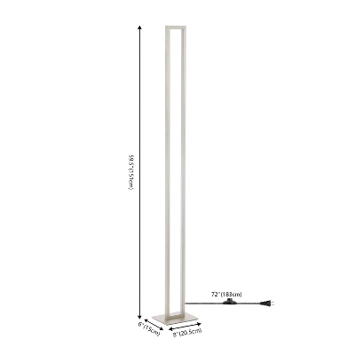 JONATHAN Y Johan 59.5" LED Integrated Aluminum Floor Lamp Nickel: ETL Listed, 3000K Warm Light Includes LED Bulb 9 JONATHAN Y Johan 59.5" LED Integrated Aluminum Floor Lamp Nickel: ETL Listed, 3000K Warm Light Includes LED Bulb - Image 9
