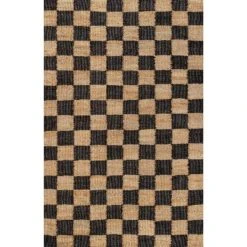 JONATHAN Y Theo Modern Farmhouse Woven Jute Checkerboard Indoor Area Rug