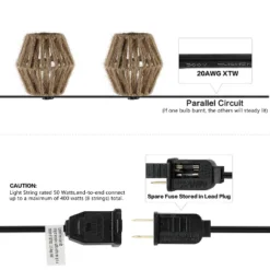 JONATHAN Y Samara 10' 10-Light Incandescent C7 Hemp Rope Shaded String Lights: UL Listed, Indoor/Outdoor Use 9 JONATHAN Y Samara 10' 10-Light Incandescent C7 Hemp Rope Shaded String Lights: UL Listed, Indoor/Outdoor Use -Furniture store GUEST 058d74a9 f79a 4ee9 afbe f74c52657104