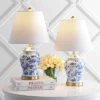 22" (Set Of 2) Penelope Chinoiserie Table Lamps (Includes LED Light Bulb) Blue/White - JONATHAN Y
