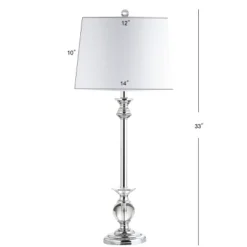 33" (Set Of 2) Elizabeth Crystal Table Lamp (Includes LED Light Bulb) Clear - JONATHAN Y -Furniture store GUEST 09228f11 5ab4 4846 99f7 1ea3215175ab