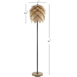 63" Wood/Metal Simon Pinecone Floor Lamp (Includes LED Light Bulb) Brown - JONATHAN Y -Furniture store GUEST 0945eda3 aa31 426c a5c6 223fcc48b36c