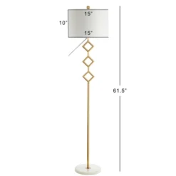 61.5" Metal Diamante Modern Gilt Floor Lamp (Includes LED Light Bulb) Gold - JONATHAN Y -Furniture store GUEST 09a7b053 2093 4b72 92d9 6130ed7fc811