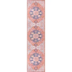 Maris Ornate Medallion Washable Area Rug - JONATHAN Y