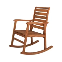 Carey Modern Slat-Back Acacia Wood Patio Outdoor Rocking Chair - JONATHAN Y -Furniture store GUEST 0a9f2601 b70d 48e6 934f 3424a4e5fbd5