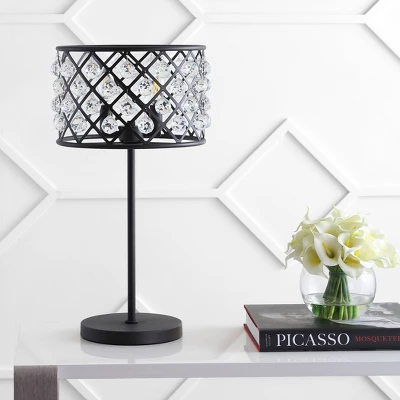 22.5" Metal/Crystal Gabrielle Table Lamp (Includes LED Light Bulb) Black - JONATHAN Y 2 22.5" Metal/Crystal Gabrielle Table Lamp (Includes LED Light Bulb) Black - JONATHAN Y - Image 2