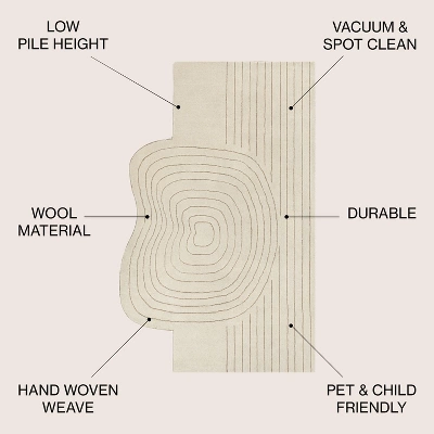 JONATHAN Y Retro Bohemian Abstract Striped Handwoven Wool Indoor Area Rug 2 JONATHAN Y Retro Bohemian Abstract Striped Handwoven Wool Indoor Area Rug - Image 2