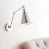 JONATHAN Y 7" Adjustable Arm Metal Rover Wall Sconce (Includes Energy Efficient Light Bulb) Silver: ETL Listed, Modern Design, Hardwired
