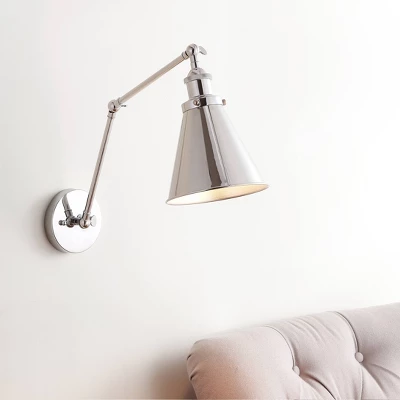 JONATHAN Y 7" Adjustable Arm Metal Rover Wall Sconce (Includes Energy Efficient Light Bulb) Silver: ETL Listed, Modern Design, Hardwired 1 JONATHAN Y 7" Adjustable Arm Metal Rover Wall Sconce (Includes Energy Efficient Light Bulb) Silver: ETL Listed, Modern Design, Hardwired
