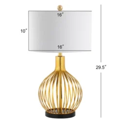 29.5" Metal Baird Table Lamp (Includes LED Light Bulb) Gold - JONATHAN Y -Furniture store GUEST 0e150258 2b3a 4a03 a728 85e52b84799a