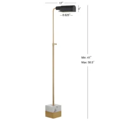 56.5" Iva Adjustable Library Floor Lamp Gold (Includes LED Light Bulb) -JONATHAN Y -Furniture store GUEST 0f49620c bf49 47e6 93f8 1b2cbb406e8c