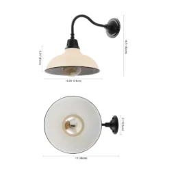 JONATHAN Y Aurora Farmhouse Industrial Indoor/Outdoor Iron LED Gooseneck Arm Outdoor Sconce -Furniture store GUEST 0f77fdef 9958 4556 9657 f06b835cec63