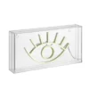11.8" Eye Contemporary Glam Acrylic Box Pendant Neon Yellow (Includes LED Light Bulb) - JONATHAN Y