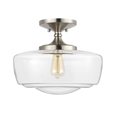 14" Marfa Glass/Iron Farmhouse Modern LED Flush Mount - JONATHAN Y 6 14" Marfa Glass/Iron Farmhouse Modern LED Flush Mount - JONATHAN Y - Image 6
