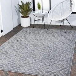 Portmany Neutral Diamond Trellis Indoor/Outdoor Area Rug - JONATHAN Y -Furniture store GUEST 10c8dc47 8937 4f5e 99b0 25db32a581ec