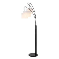 JONATHAN Y 78.5" 3-Light Barrie Mid-Century Modern Head-Adjustable Iron LED Arc Floor Lamp Oil Rubbed Bronze (Includes LED Light Bulb) -Furniture store GUEST 128abf4d 408d 4184 bf7e 379d6c2377b8