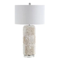 JONATHAN Y Rosette Seashell/Resin/Crystal LED Table Lamp -Furniture store GUEST 13752ca9 ac6f 4b79 9a2f a2db25b4f626