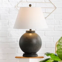 26" Sophie Resin Table Lamp (Includes LED Light Bulb) Gray - JONATHAN Y -Furniture store GUEST 13a06ac5 ea42 4327 a10b a47db5c1fb1a