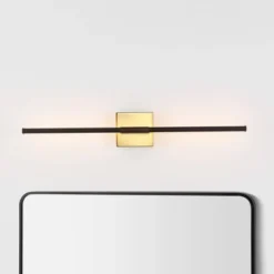 28" Makena Dimmable Integrated LED Modern Metal Wall Sconce Oil Rubbed Bronze/Brass Gold - JONATHAN Y 13 28" Makena Dimmable Integrated LED Modern Metal Wall Sconce Oil Rubbed Bronze/Brass Gold - JONATHAN Y -Furniture store GUEST 146e3ea4 e4f0 4076 a933 c55c61b2b8b1