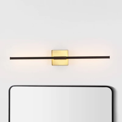 28" Makena Dimmable Integrated LED Modern Metal Wall Sconce Oil Rubbed Bronze/Brass Gold - JONATHAN Y 3 28" Makena Dimmable Integrated LED Modern Metal Wall Sconce Oil Rubbed Bronze/Brass Gold - JONATHAN Y - Image 3