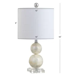 19" Bailey Seashell Table Lamp (Includes LED Light Bulb) White - JONATHAN Y -Furniture store GUEST 16b092c3 d6c7 4913 9dc5 6a31edd6c742