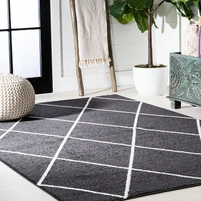 Cole Minimalist Diamond Trellis Round Area Rug - JONATHAN Y 6 Cole Minimalist Diamond Trellis Round Area Rug - JONATHAN Y - Image 6