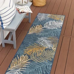 JONATHAN Y Calypso Coastal Casual Palm Frond Reversible Machine-Washable Indoor/Outdoor Area Rug -Furniture store GUEST 175d239e 400b 4ff4 8523 538755360a1f