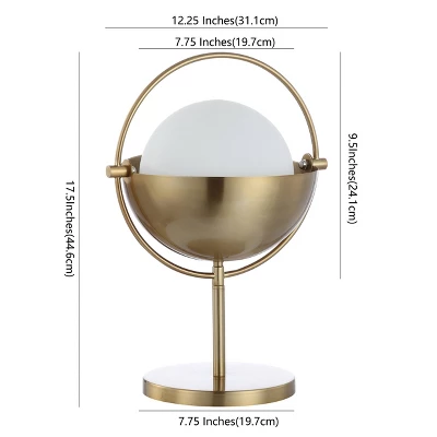 17.5" Iron And Glass Casi Art Deco Mid Century Globe Table Lamp (Includes LED Light Bulb) Brass - Jonathan Y 3 17.5" Iron And Glass Casi Art Deco Mid Century Globe Table Lamp (Includes LED Light Bulb) Brass - Jonathan Y - Image 3