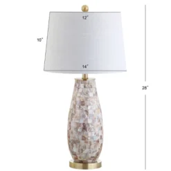 28" Jocelyn Seashell Table Lamp (Includes LED Light Bulb) White - JONATHAN Y -Furniture store GUEST 1bfb7181 b873 4acc 97c4 d8eec1d27065