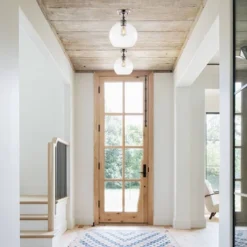 9.75" LED 1-Light Marla Iron/Seeded Glass Pendant Nickel/Clear - JONATHAN Y -Furniture store GUEST 1cace5ff 95b6 44f5 8eec c1a04b3732fa