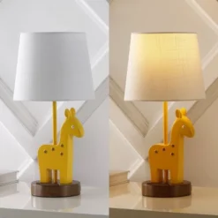17.5" Sahara Mid-Century Giraffe Kids' Table Lamp With USB Port - JONATHAN Y: Empire Shade, UL Listed -Furniture store GUEST 1cb9d50b a00e 484c abd3 a1aa71d71f74