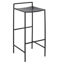 JONATHAN Y Svelte Coastal Contemporary Iron Saddle-Seat Low-Back Bar Stool With Foot Rest