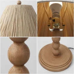 JONATHAN Y Wren 61.5" Modern Rustic Bobbin Pleated Paper Shade/Resin LED Floor Lamp, Brown Wood Finish/Light Brown -Furniture store GUEST 1d462c09 686d 4bbe 9b30 f08ad2aba6e3