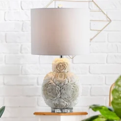 24" Seashell Rosette Table Lamp (Includes LED Light Bulb) White - JONATHAN Y -Furniture store GUEST 1ebed4f1 f748 47e9 b4ea c31a21bcecf1