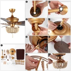 52" Erin LED Ceiling Fan With Wood Beads & Remote, Reversible Blades - JONATHAN Y -Furniture store GUEST 1ef619b1 99de 427e 9aa7 6b29f042fe2e