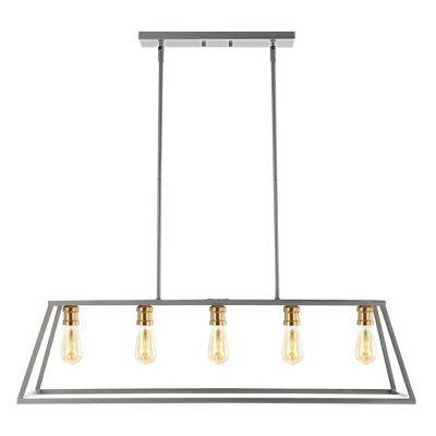 38" LED 5-Light Floyd Iron Adjustable LED Pendant Gray/Brass - JONATHAN Y 2 38" LED 5-Light Floyd Iron Adjustable LED Pendant Gray/Brass - JONATHAN Y - Image 2