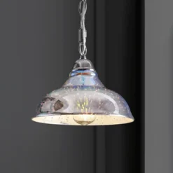 9.75" LED Glass/Metal Adjustable Pendant Chrome - Jonathan Y -Furniture store GUEST 202eabf7 6aa6 4cf2 a0c7 31dc1ef3eeb7