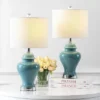 22" LED Ceramic And Iron Qin Classic Cottage Table Lamp - JONATHAN Y