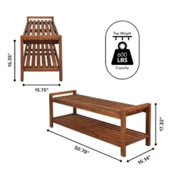 Blane 3-Seat Mid-Century Modern Acacia Wood Slat Outdoor Garden Patio Bench - JONATHAN Y -Furniture store GUEST 233ba0a9 f75e 43f4 be59 149c7f799812