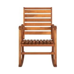 Carey Modern Slat-Back Acacia Wood Patio Outdoor Rocking Chair - JONATHAN Y -Furniture store GUEST 24b9de4a 122c 4f4d 81d6 054a963f280f
