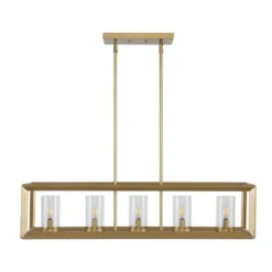 LED 5-Light Metal/Glass Anna Linear Pendant - JONATHAN Y -Furniture store GUEST 24c85adc 18a5 4939 abc1 c0c9873c98f4